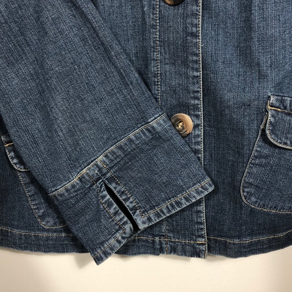 Live A Little Jean Jacket Button Front Size L - Picture 3 of 6